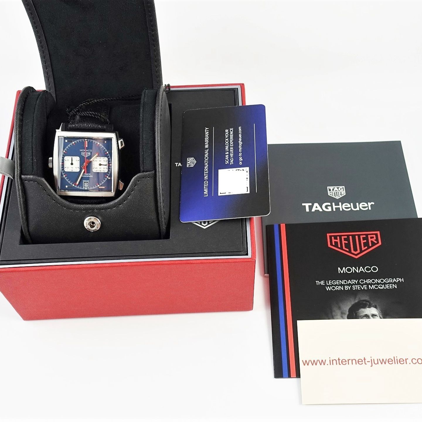 TAG Heuer Monaco Calibre 11 CAW211P.FC6356 (2024) - Blauw wijzerplaat 39mm Staal (8/8)