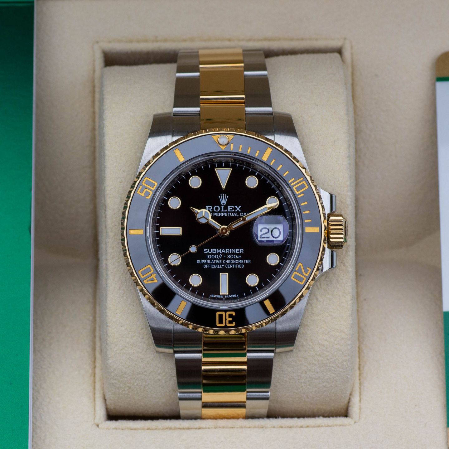 Rolex Submariner Date 116613LN (2018) - Zwart wijzerplaat 40mm Goud/Staal (1/8)