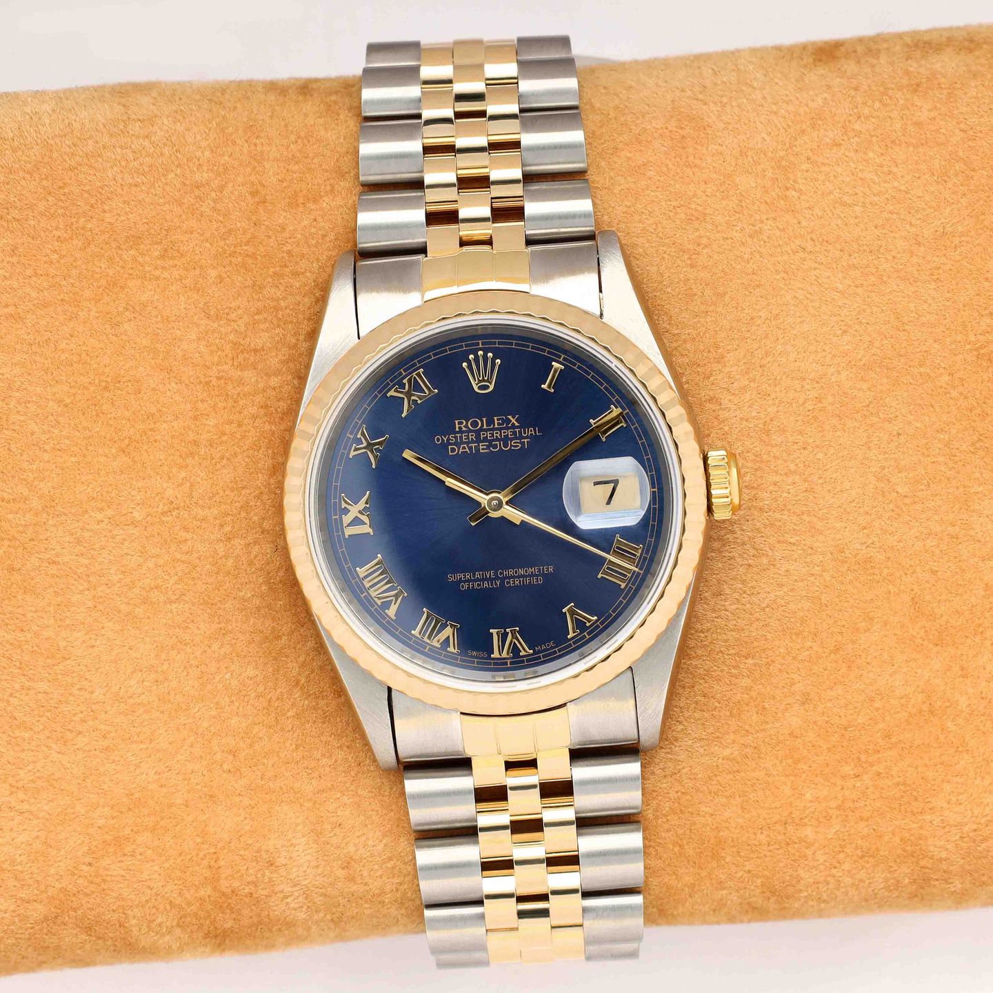 Rolex Datejust 36 16233 (1996) - Blue dial 36 mm Gold/Steel case (1/8)