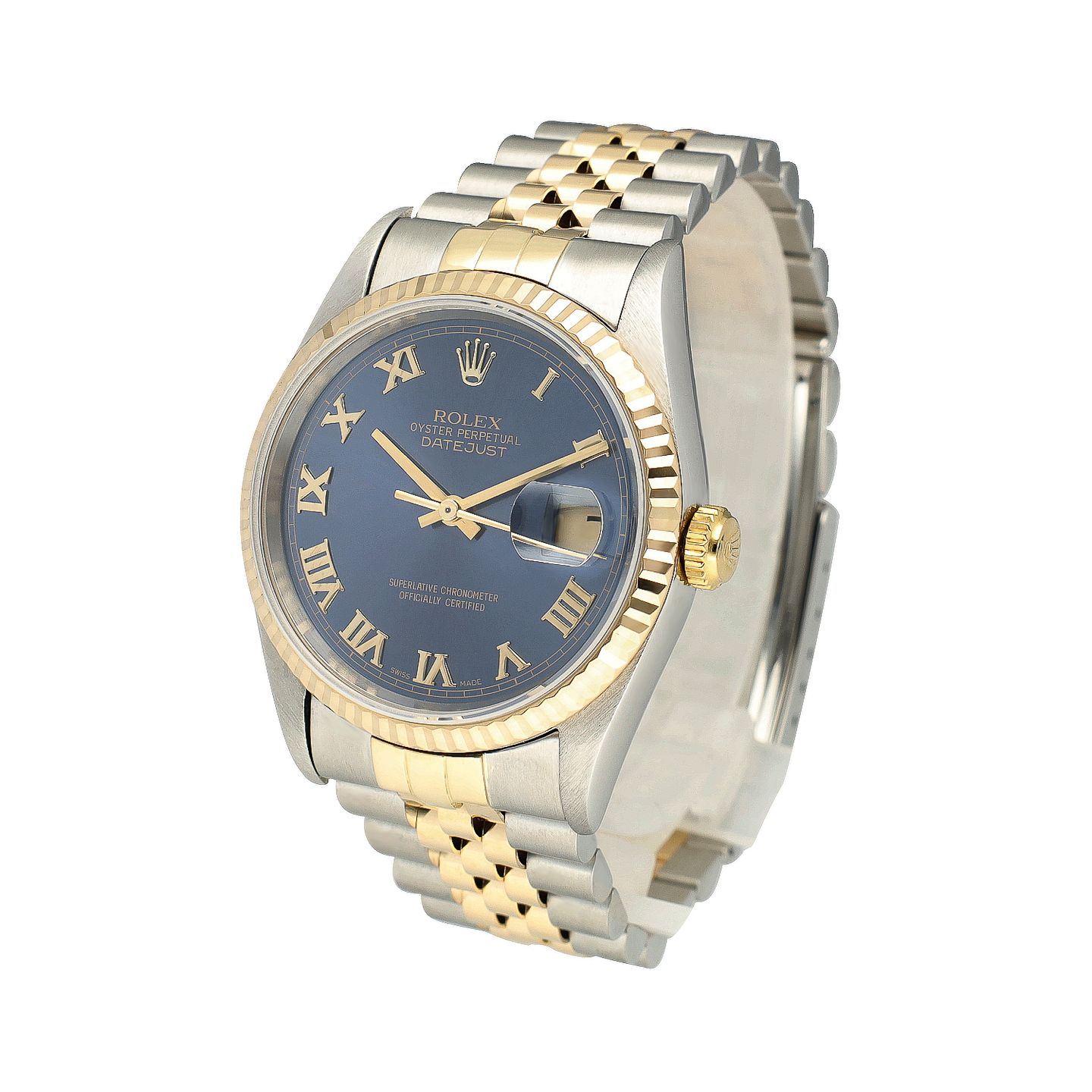 Rolex Datejust 36 16233 (1996) - Blue dial 36 mm Gold/Steel case (5/8)