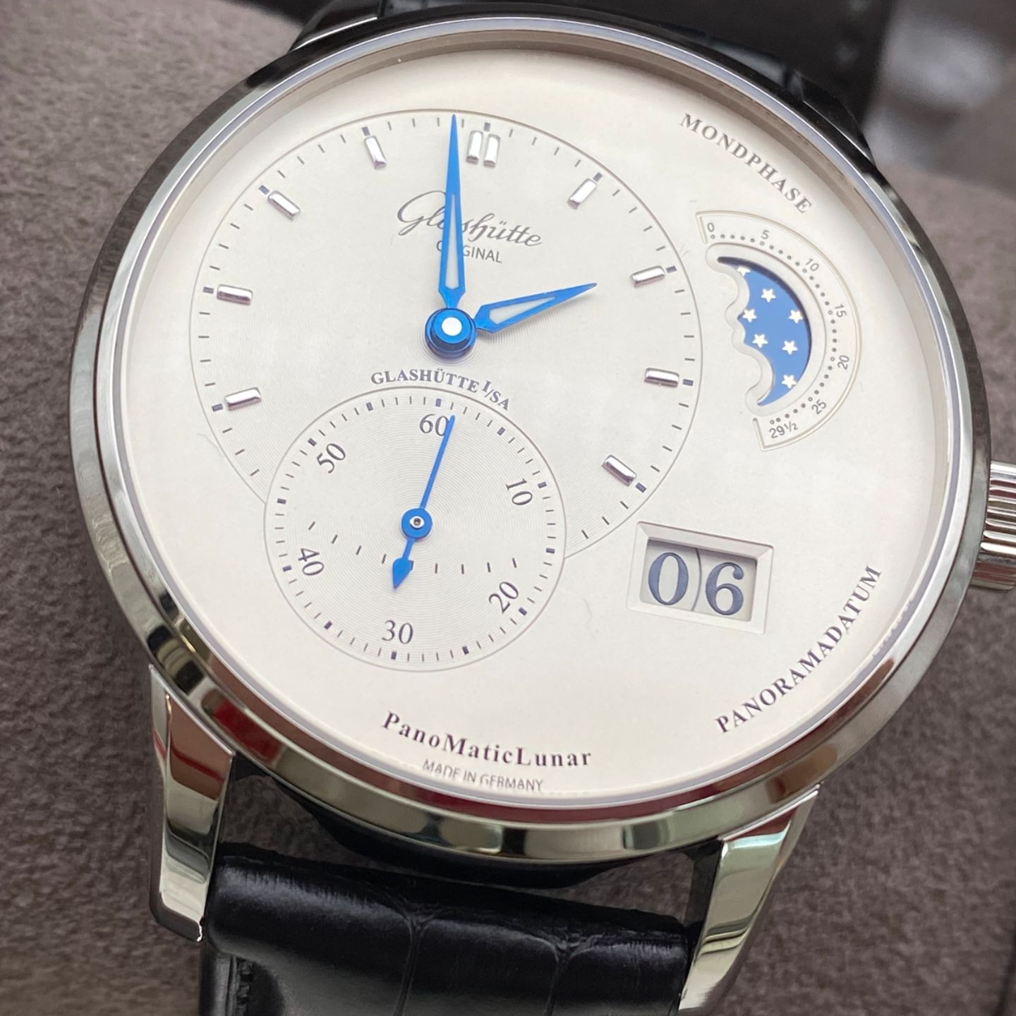 Glashütte Original PanoMaticLunar 1-90-02-42-32-01 (2023) - Zilver wijzerplaat 40mm Staal (7/8)