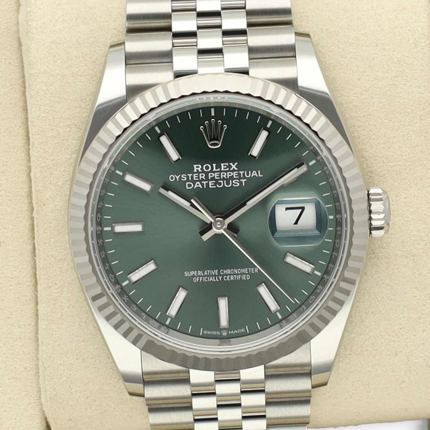 Rolex Datejust 36 126234 (2026) - Groen wijzerplaat 36mm Staal (1/8)
