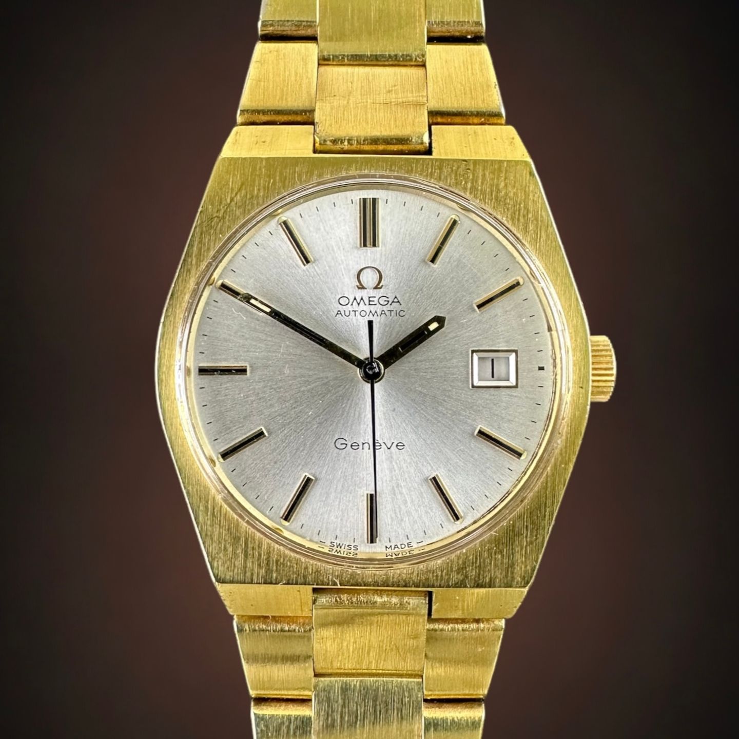 Omega Genève 166.099 (1971) - Wit wijzerplaat 35mm Goud/Staal (1/8)