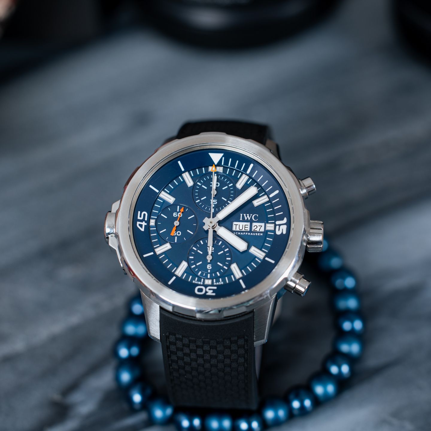 IWC Aquatimer Chronograph IW376805 (2016) - Blauw wijzerplaat 44mm Staal (1/4)