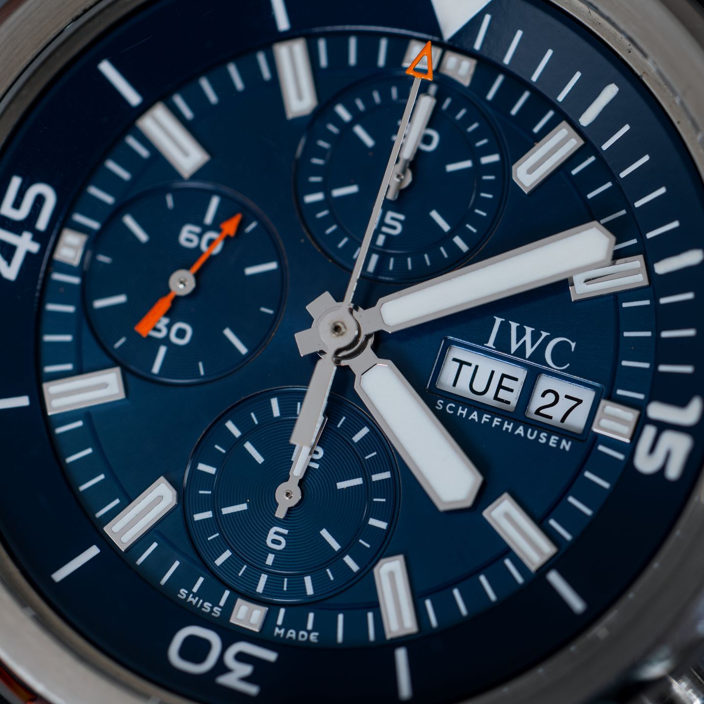 IWC Aquatimer Chronograph IW376805 (2016) - Blauw wijzerplaat 44mm Staal (3/4)