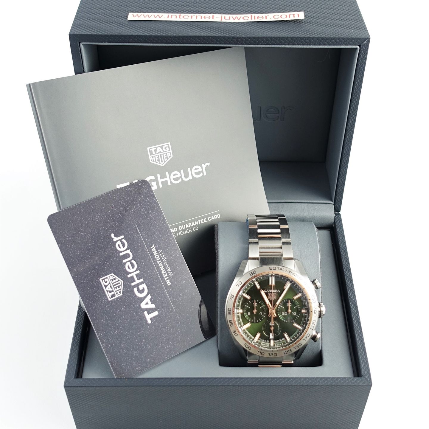 TAG Heuer Carrera CBN2A10.BA0643 (2023) - Groen wijzerplaat 44mm Staal (8/8)