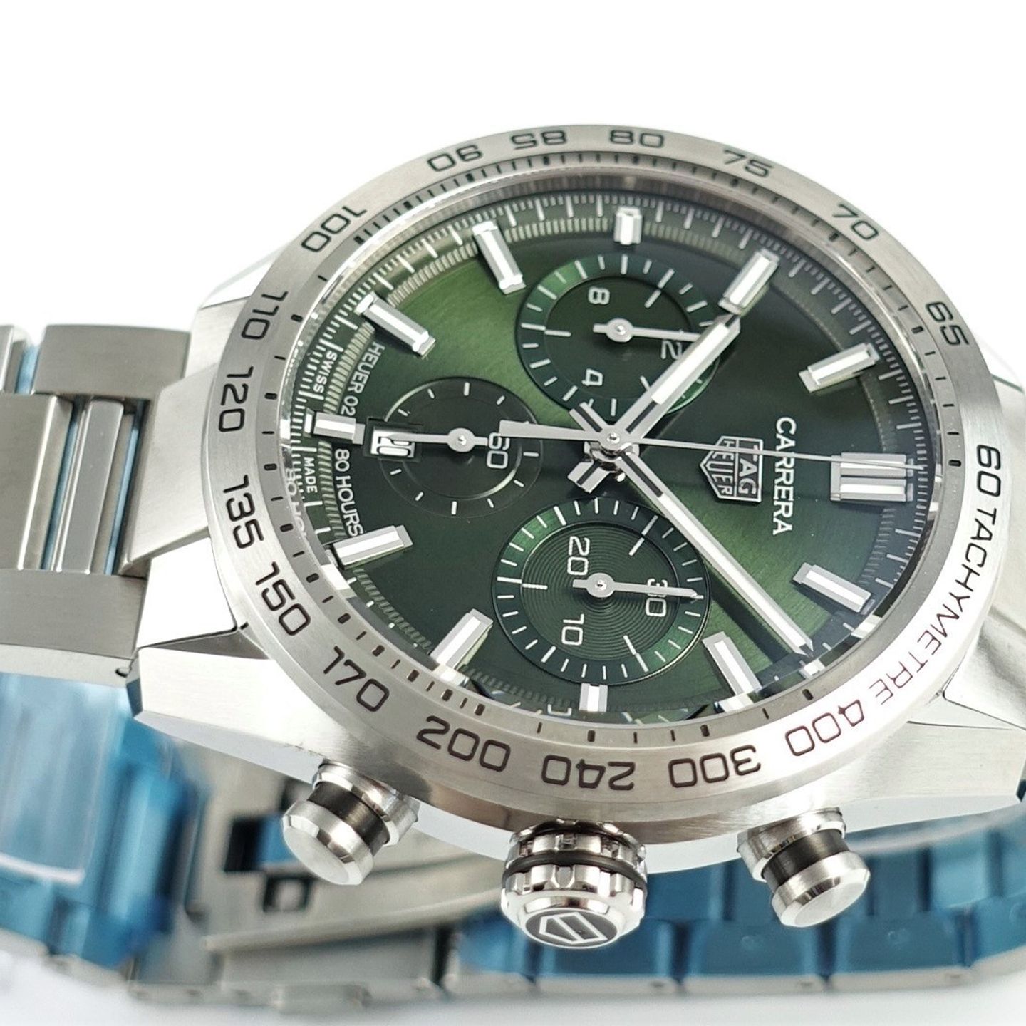 TAG Heuer Carrera CBN2A10.BA0643 (2023) - Groen wijzerplaat 44mm Staal (2/8)