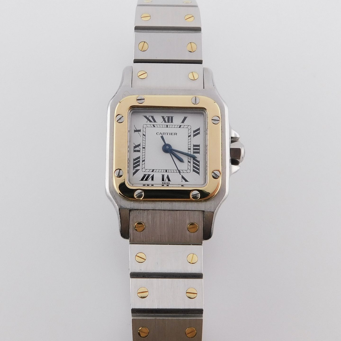 Cartier Santos 0902 (1980) - White dial 24 mm Gold/Steel case (3/6)
