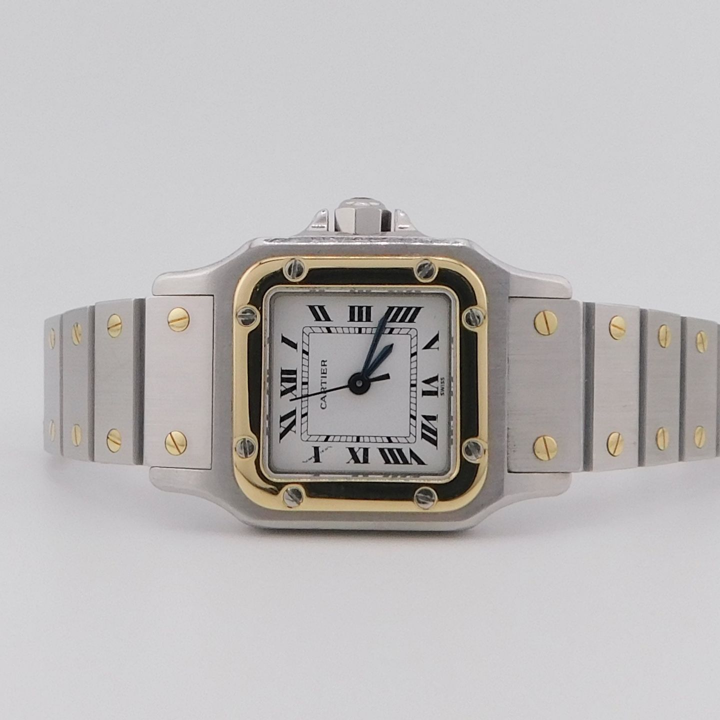 Cartier Santos 0902 (1980) - White dial 24 mm Gold/Steel case (4/6)
