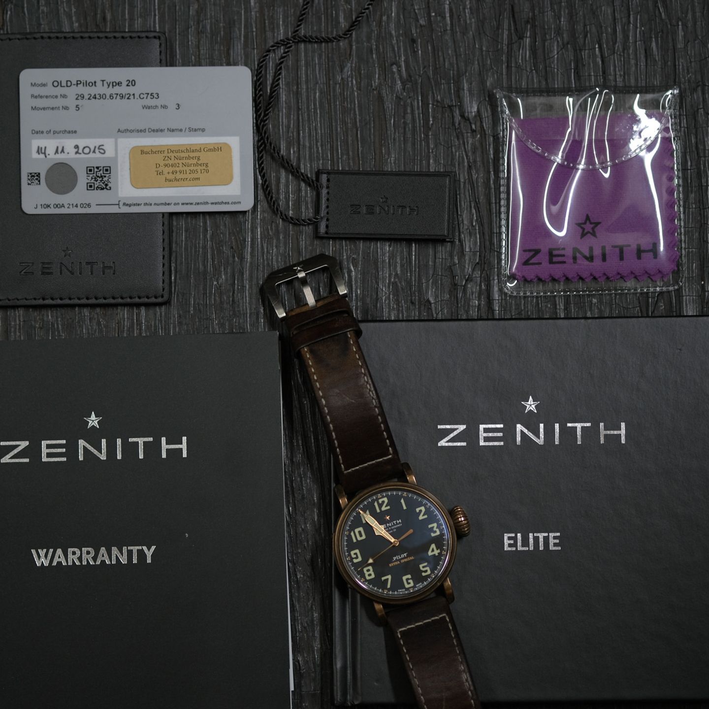 Zenith Pilot Type 20 Extra Special 29.2430.679/21.C753 (2015) - Zwart wijzerplaat 45mm Brons (4/8)