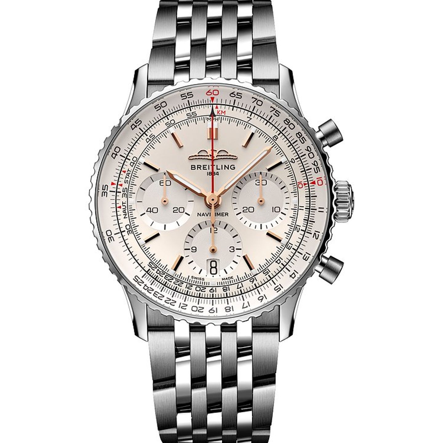 Breitling Navitimer AB0139211G1A1 (2024) - Zilver wijzerplaat 41mm Staal (1/1)