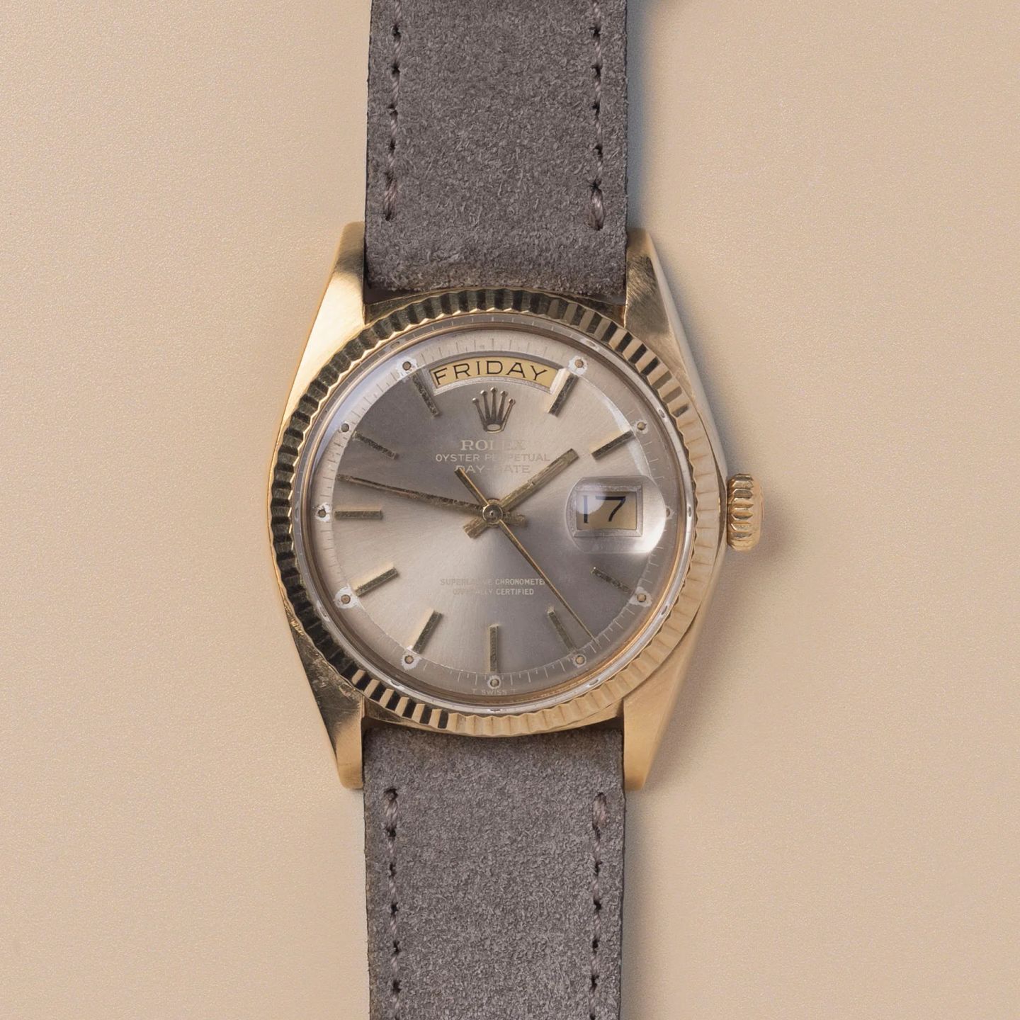 Rolex Day-Date 1803 (1974) - Grey dial 36 mm Yellow Gold case (3/7)