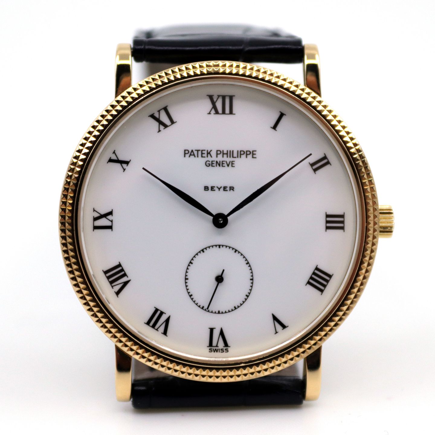 Patek Philippe Calatrava 3919J (1986) - White dial 33 mm Yellow Gold case (3/8)