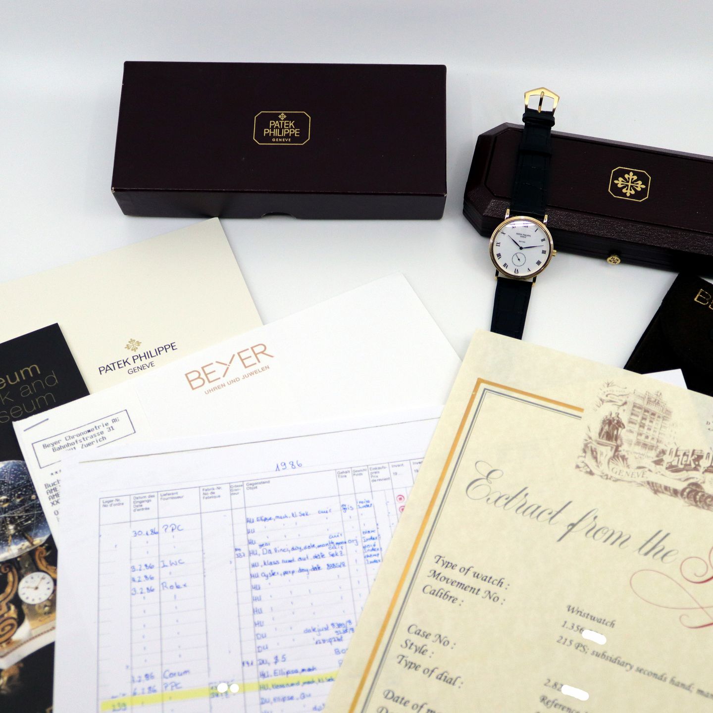 Patek Philippe Calatrava 3919J (1986) - White dial 33 mm Yellow Gold case (6/8)