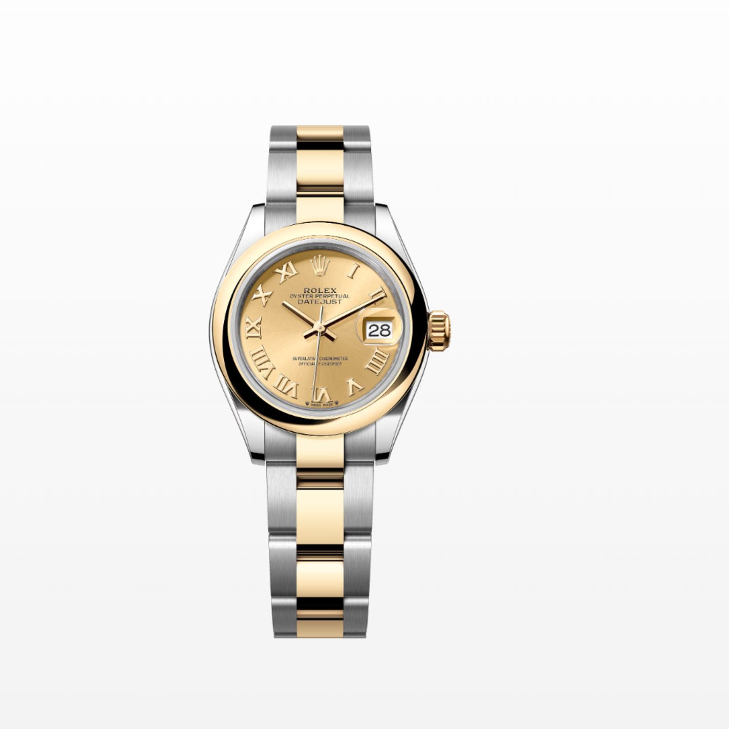 Rolex Lady-Datejust 279163 (2024) - Champagne wijzerplaat 28mm Goud/Staal (1/1)