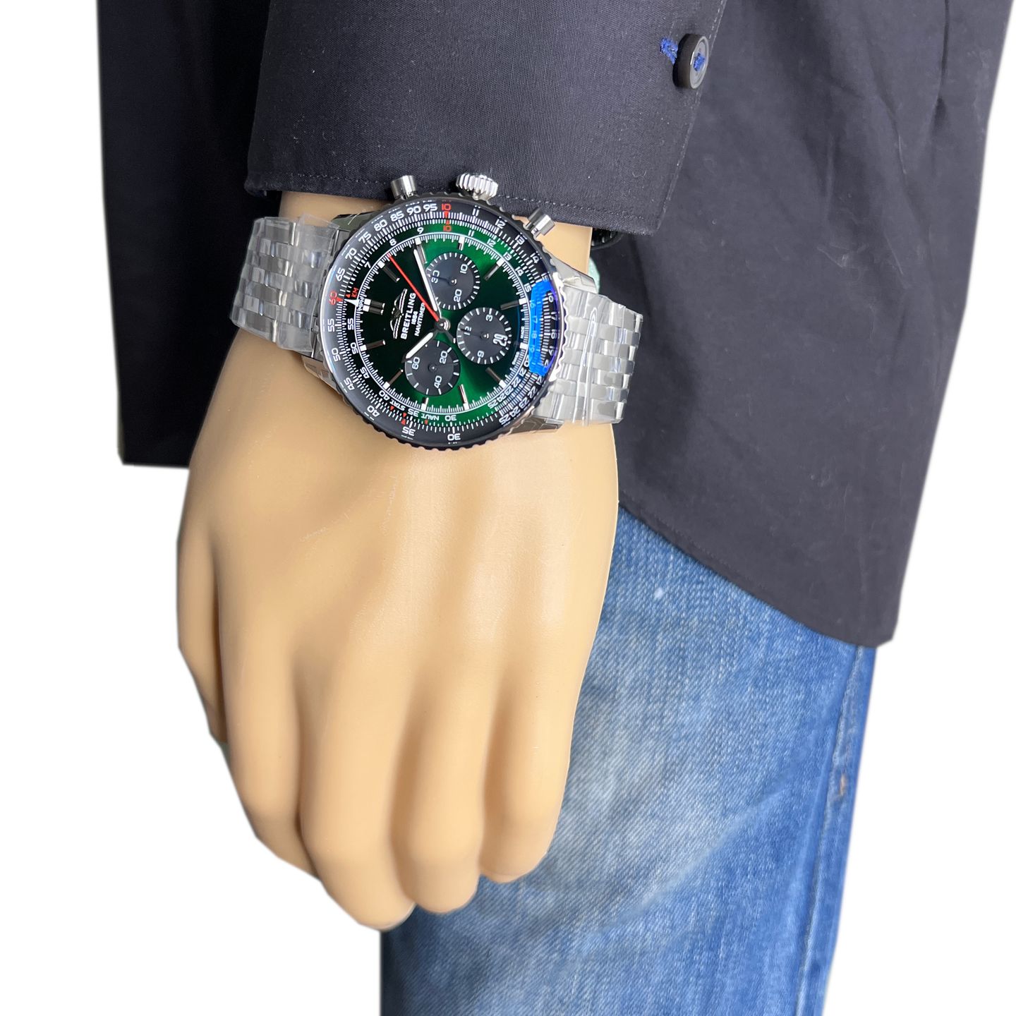 Breitling Navitimer 01 (46 MM) AB0137241L1A1 (2024) - Groen wijzerplaat 46mm Staal (1/8)