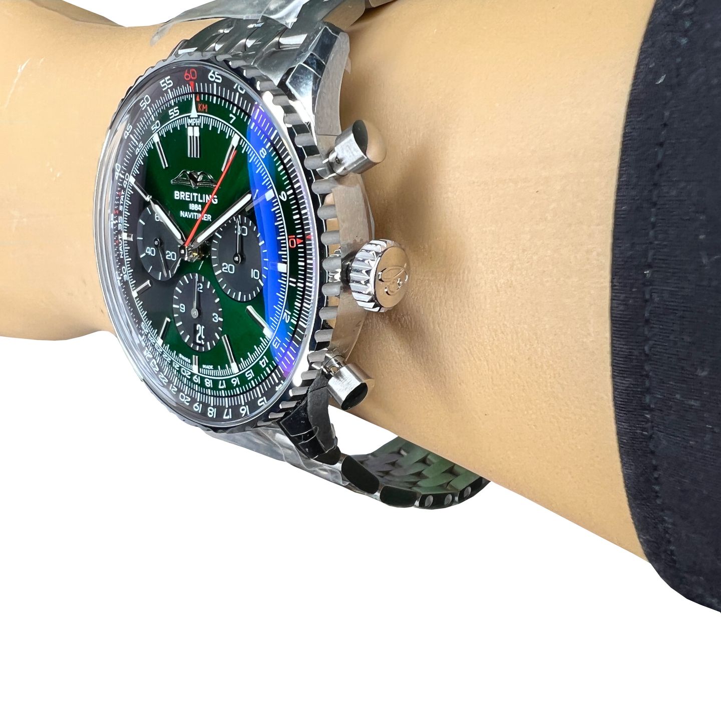 Breitling Navitimer 01 (46 MM) AB0137241L1A1 (2024) - Green dial 46 mm Steel case (5/8)