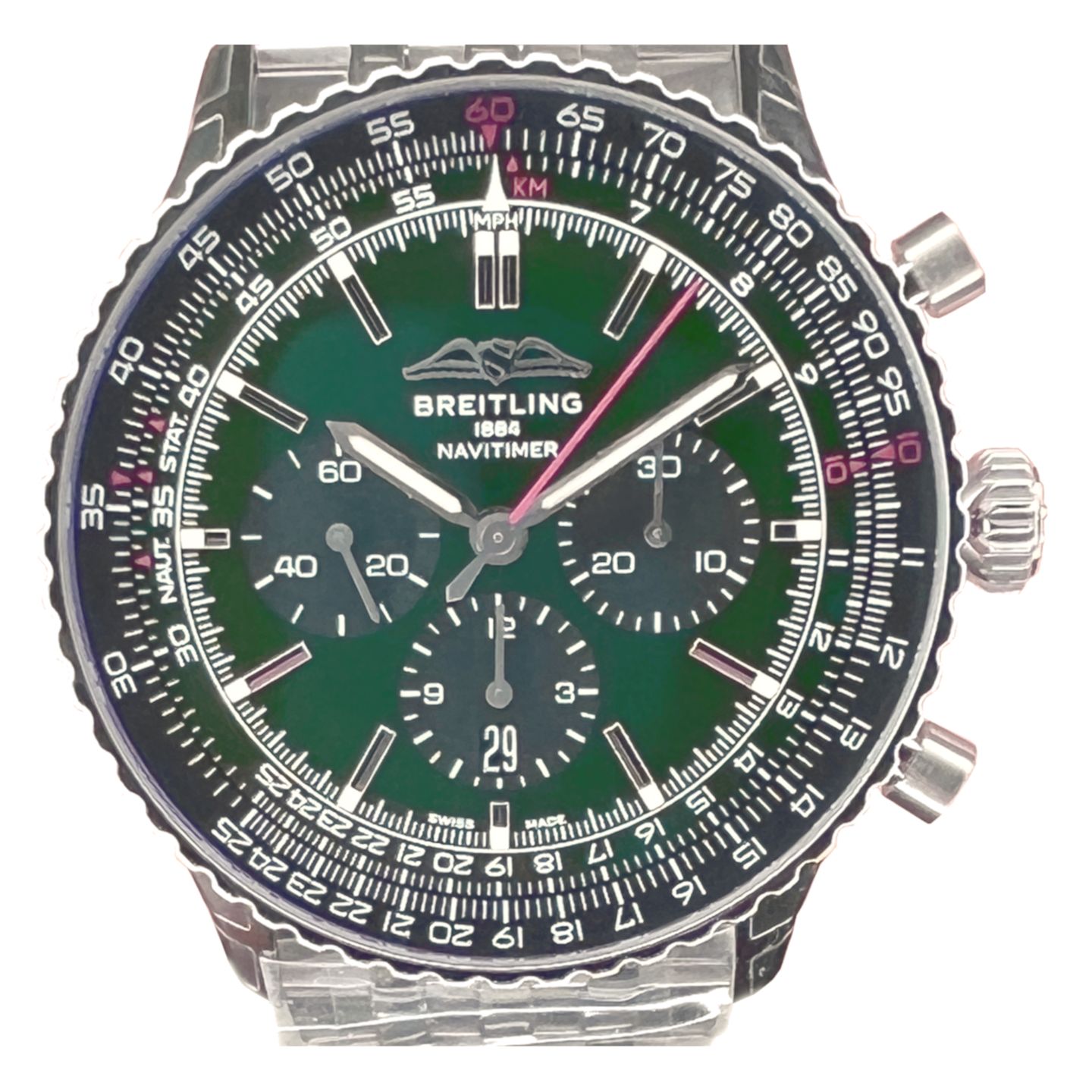 Breitling Navitimer 01 (46 MM) AB0137241L1A1 (2024) - Green dial 46 mm Steel case (3/8)