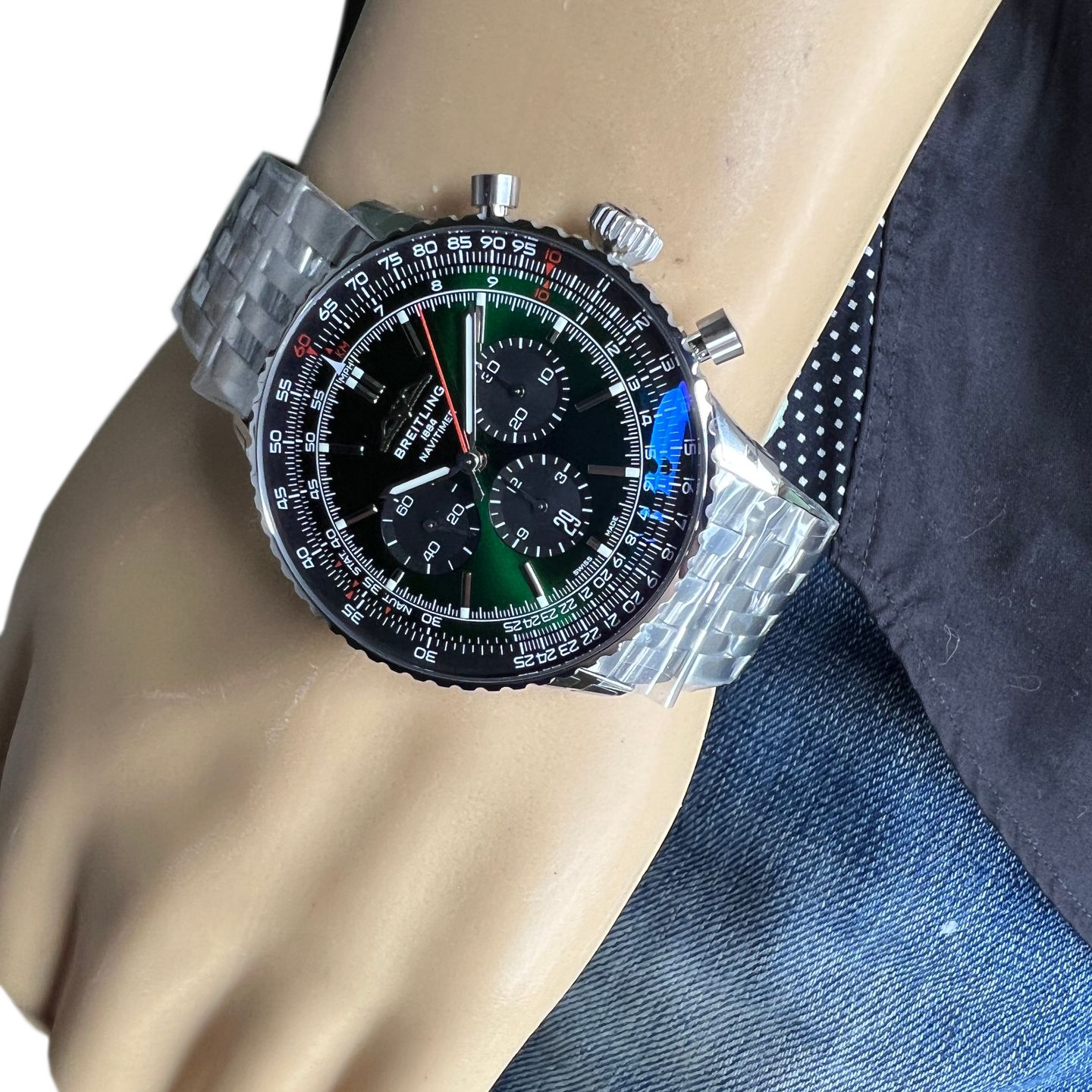 Breitling Navitimer 01 (46 MM) AB0137241L1A1 (2024) - Groen wijzerplaat 46mm Staal (4/8)