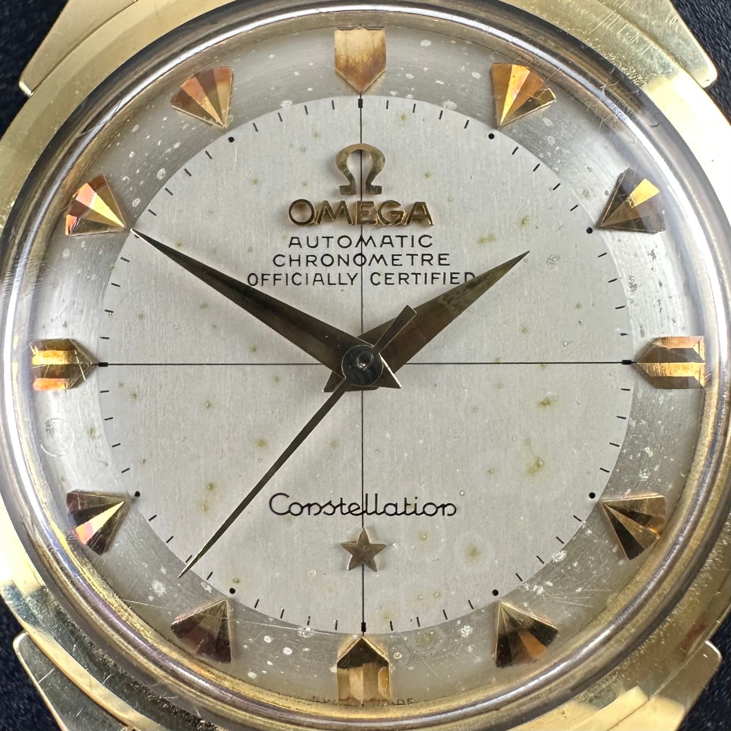 Omega Constellation 2782 (1954) - White dial 35 mm Gold/Steel case (8/8)