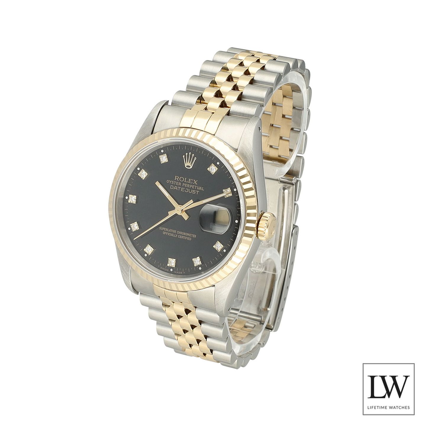 Rolex Datejust 36 16233 (1991) - Black dial 36 mm Gold/Steel case (5/8)