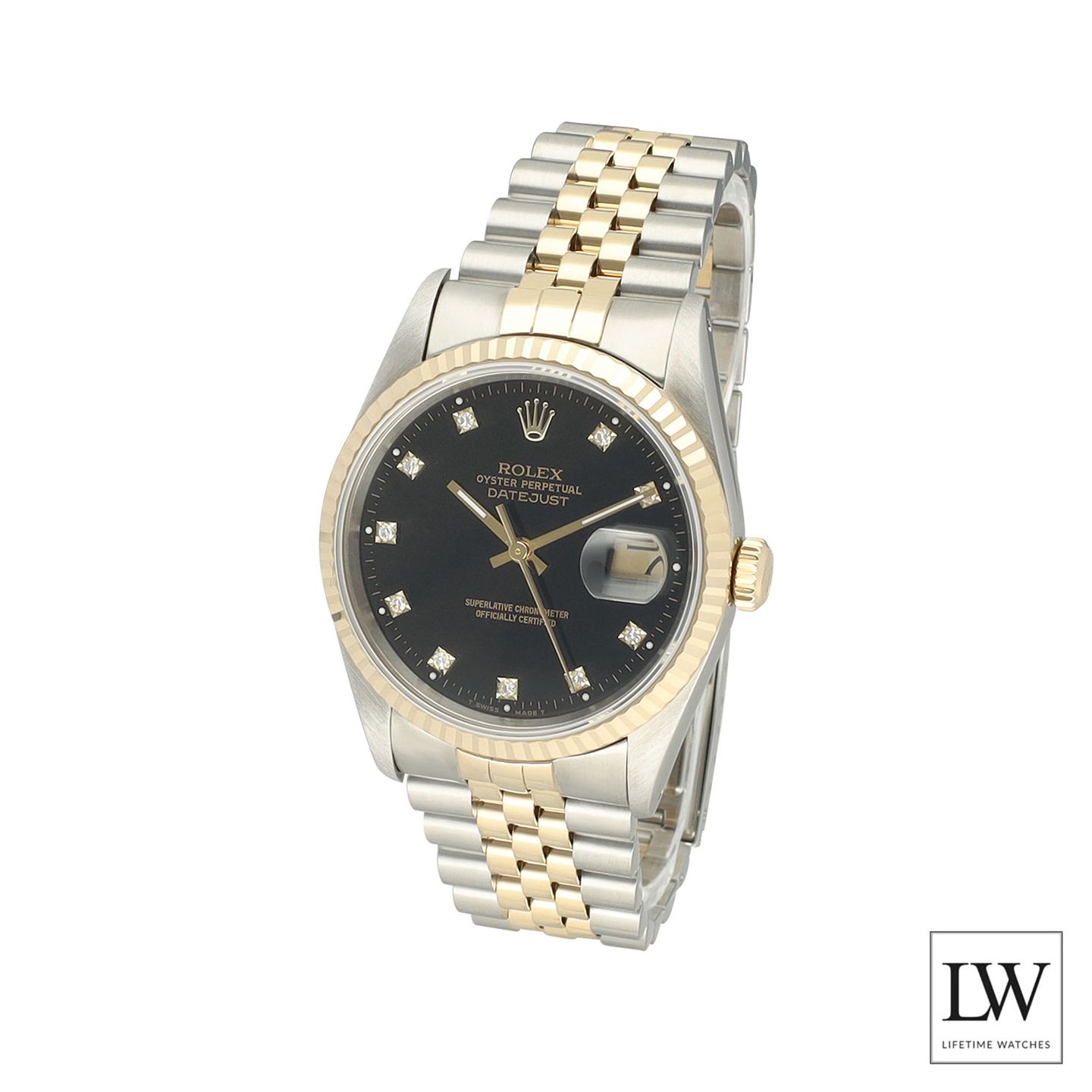 Rolex Datejust 36 16233 (1991) - Black dial 36 mm Gold/Steel case (4/8)