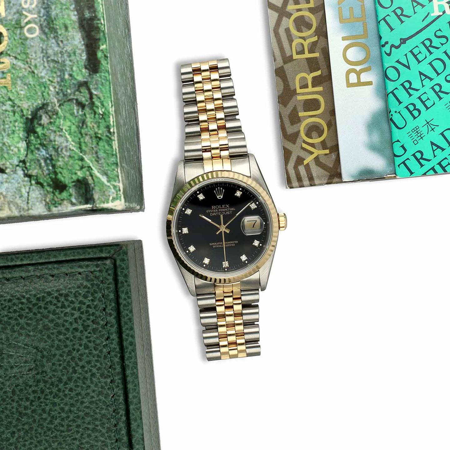 Rolex Datejust 36 16233 (1991) - Black dial 36 mm Gold/Steel case (8/8)