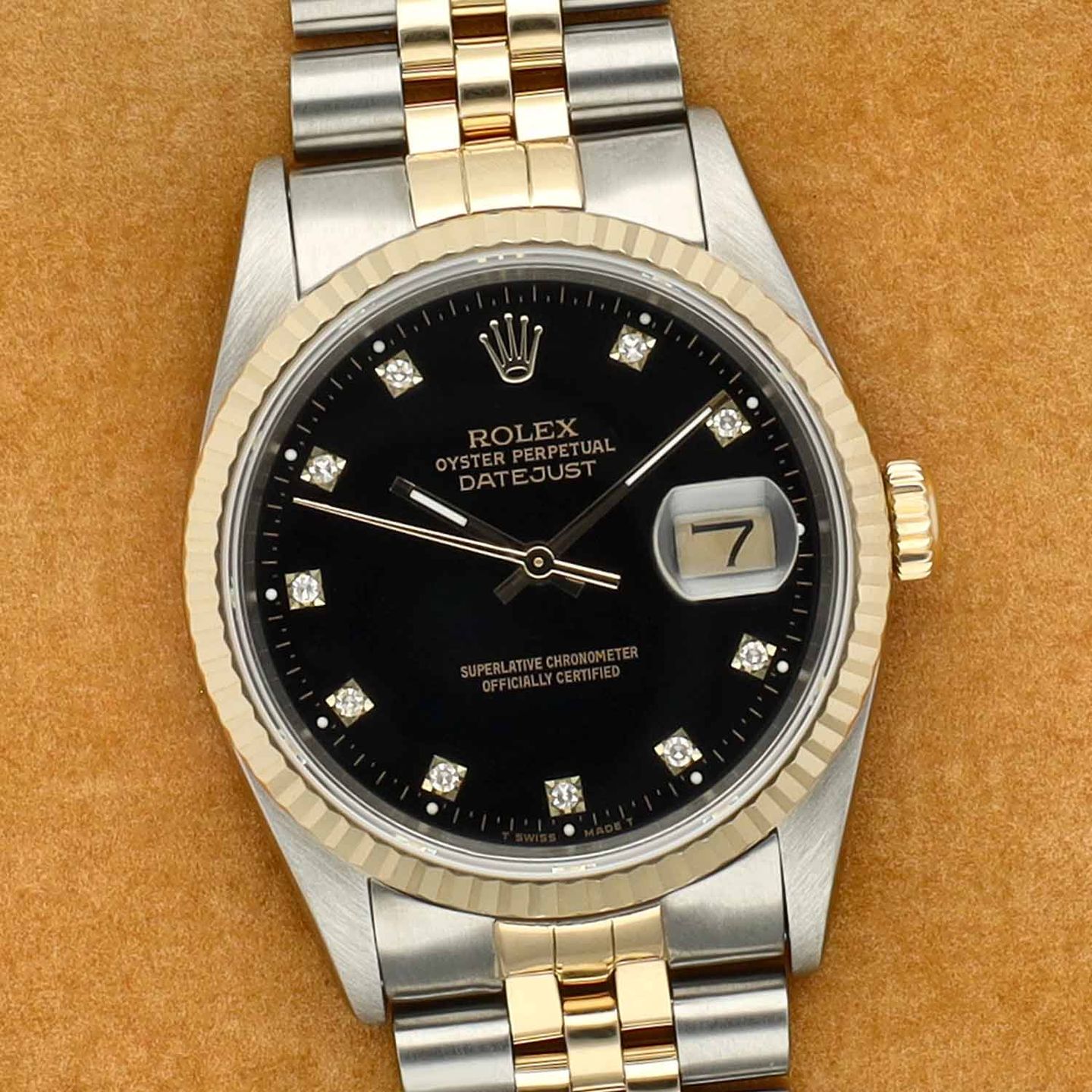 Rolex Datejust 36 16233 (1991) - Black dial 36 mm Gold/Steel case (1/8)