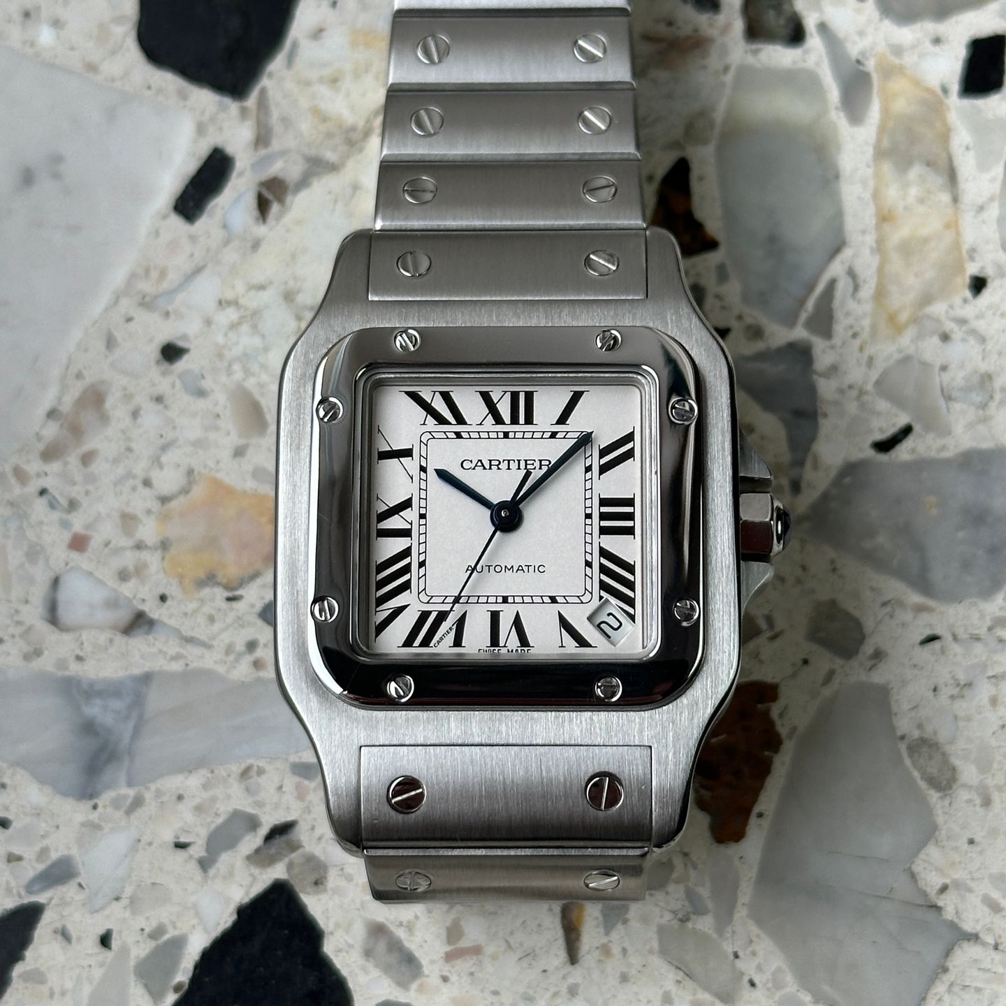 Cartier Santos Galbée W20098D6 (2016) - White dial 32 mm Steel case (3/8)