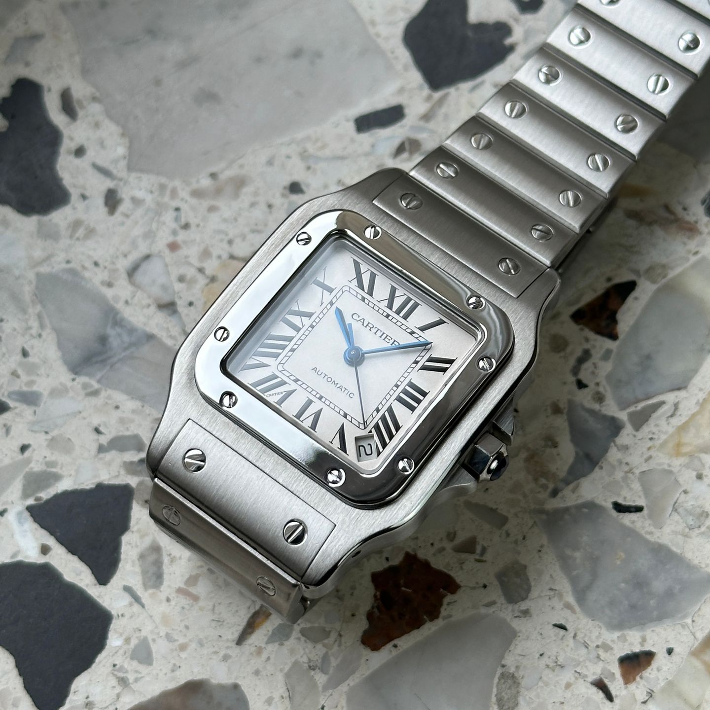 Cartier Santos Galbée W20098D6 (2016) - White dial 32 mm Steel case (1/8)