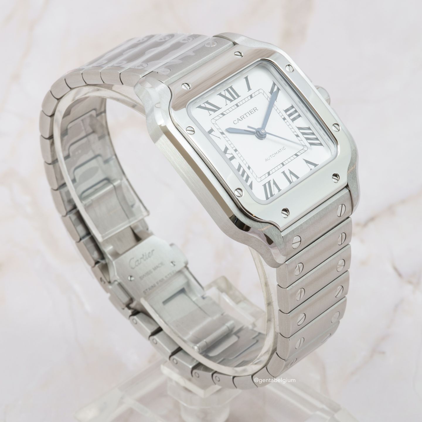 Cartier Santos IN STOCK Unworn 07/2025 STICKERED Medium “WHITE" - (4/8)