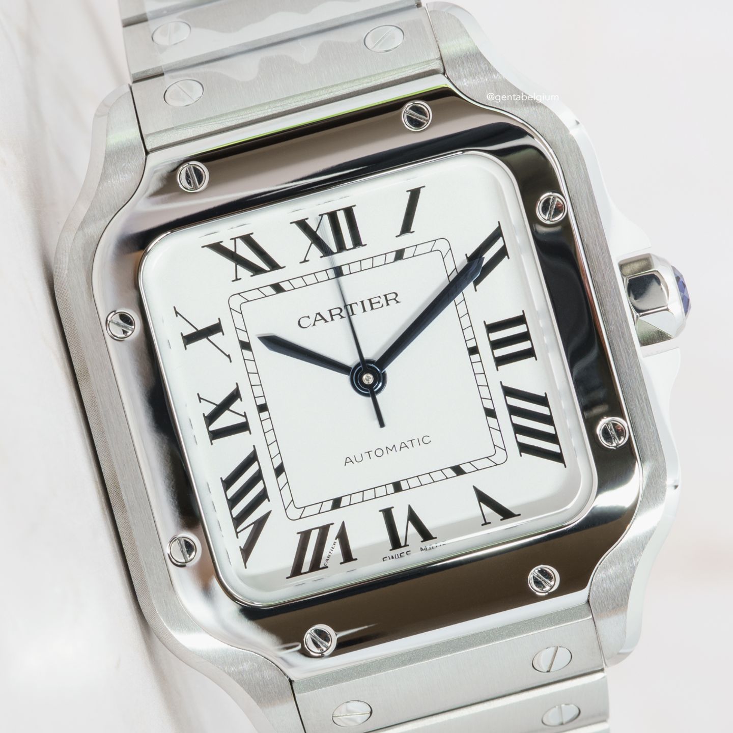 Cartier Santos IN STOCK Unworn 07/2025 STICKERED Medium “WHITE" - (1/8)