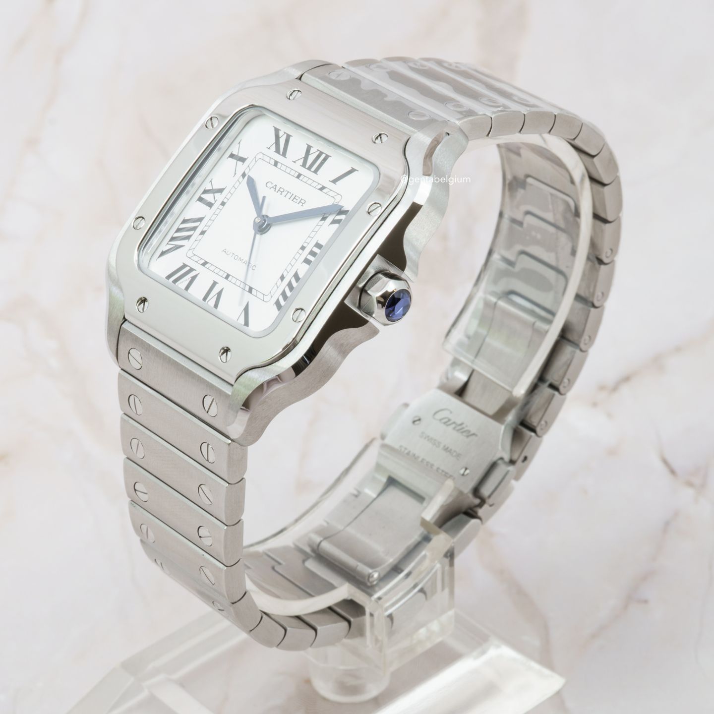 Cartier Santos IN STOCK Unworn 07/2025 STICKERED Medium “WHITE" - (2/8)