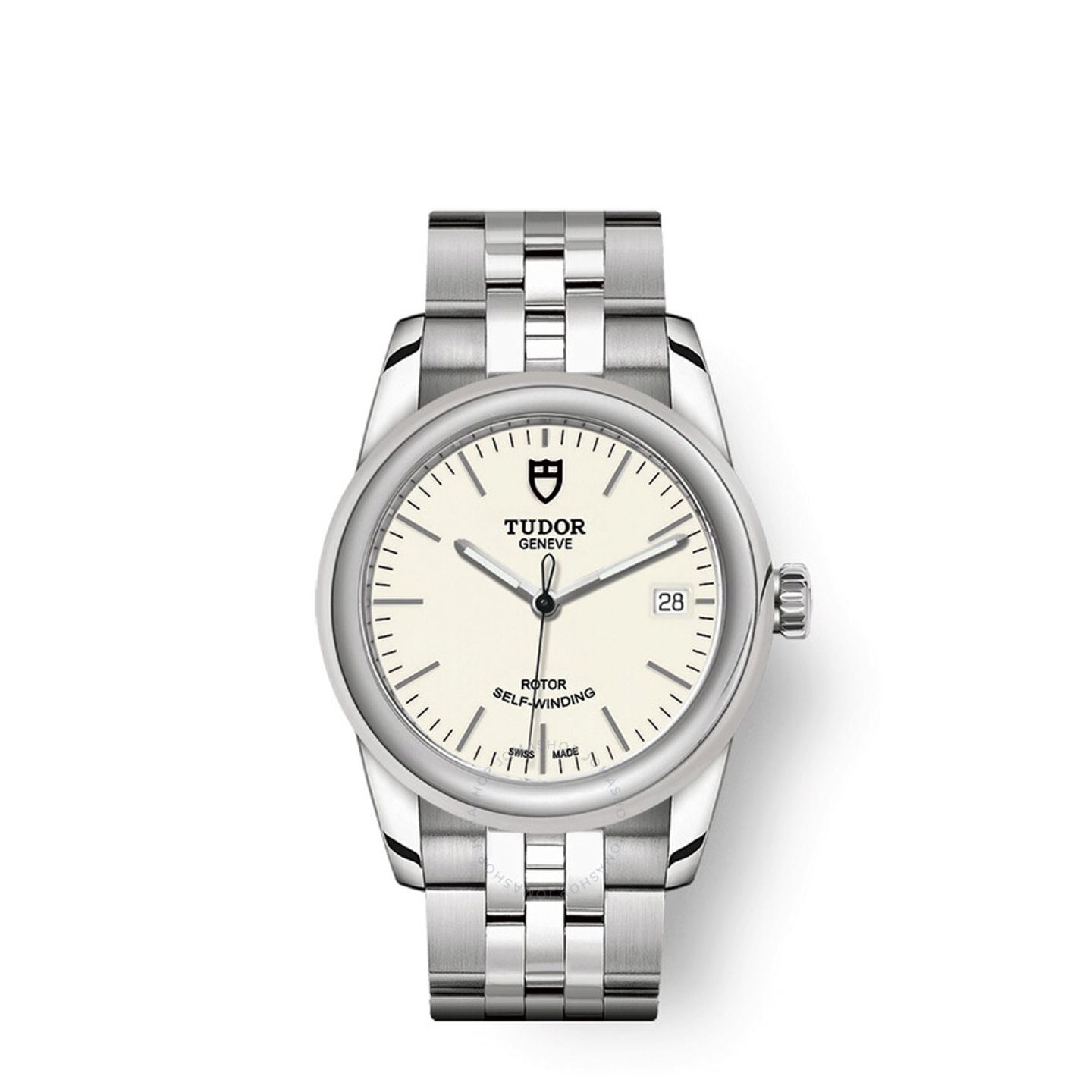 Tudor Glamour Date 55000 (2024) - Wit wijzerplaat 36mm Staal (1/1)