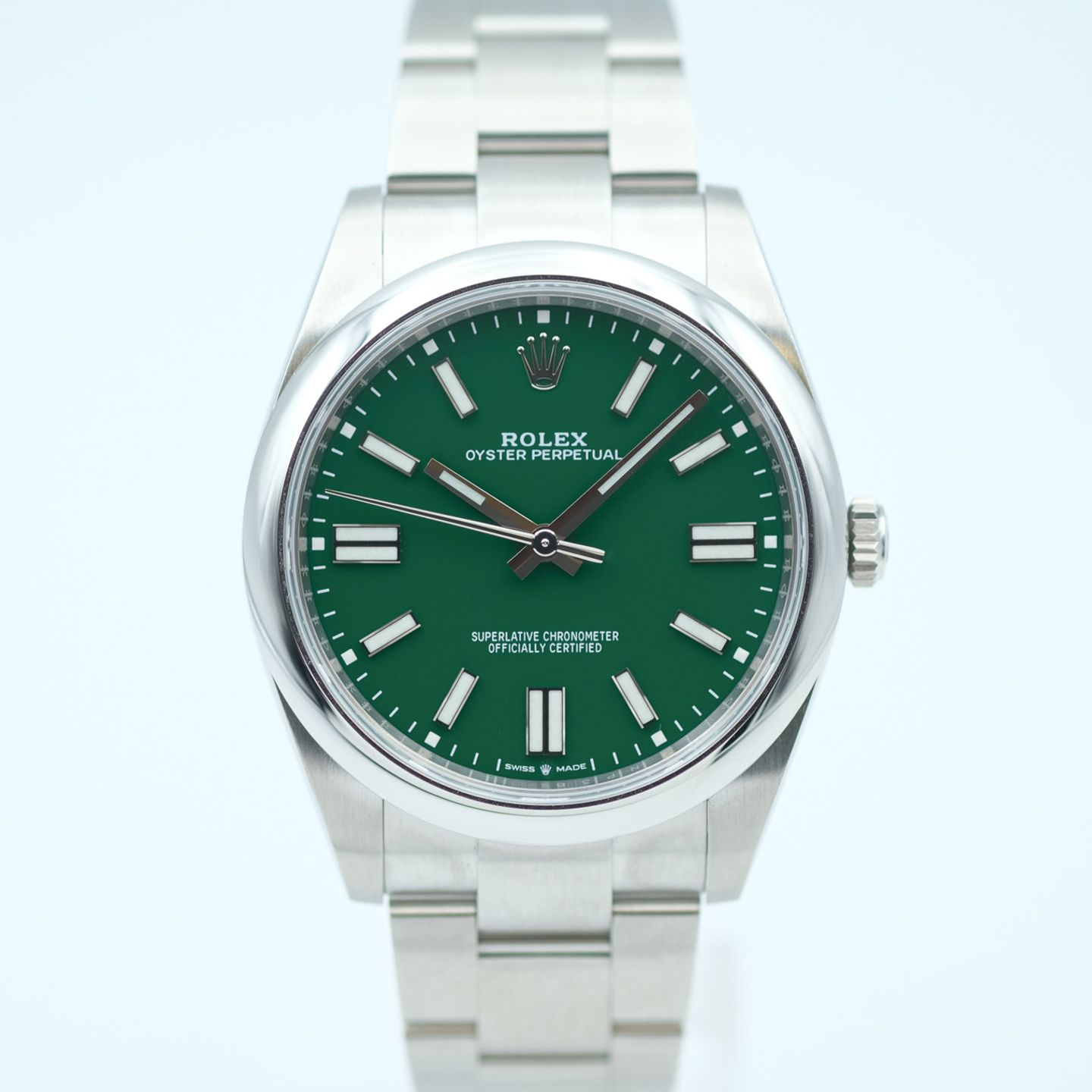 Rolex Oyster Perpetual 41 124300 (2023) - Green dial 41 mm Steel case (4/8)