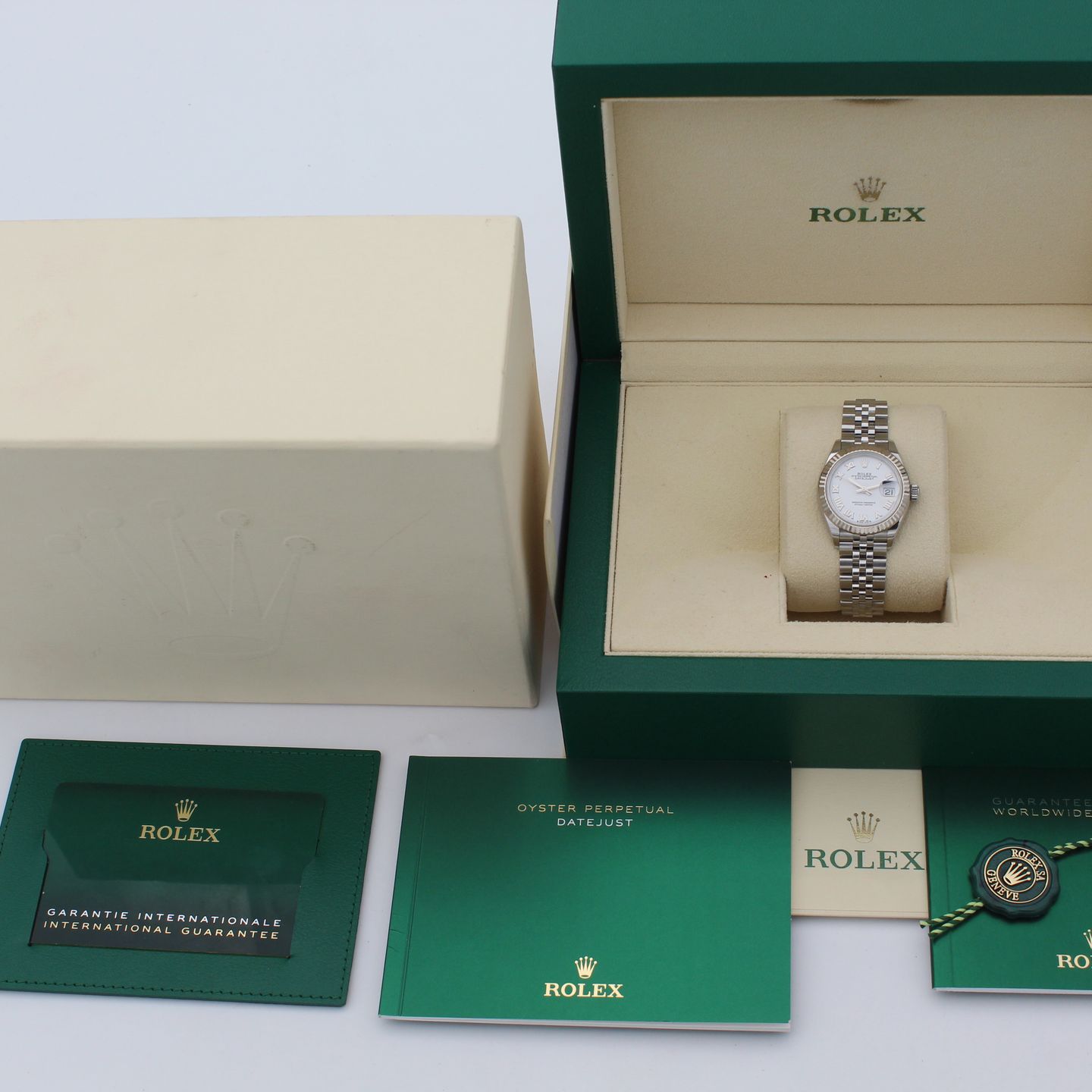 Rolex Lady-Datejust 279174 (2022) - White dial 28 mm Steel case (1/8)