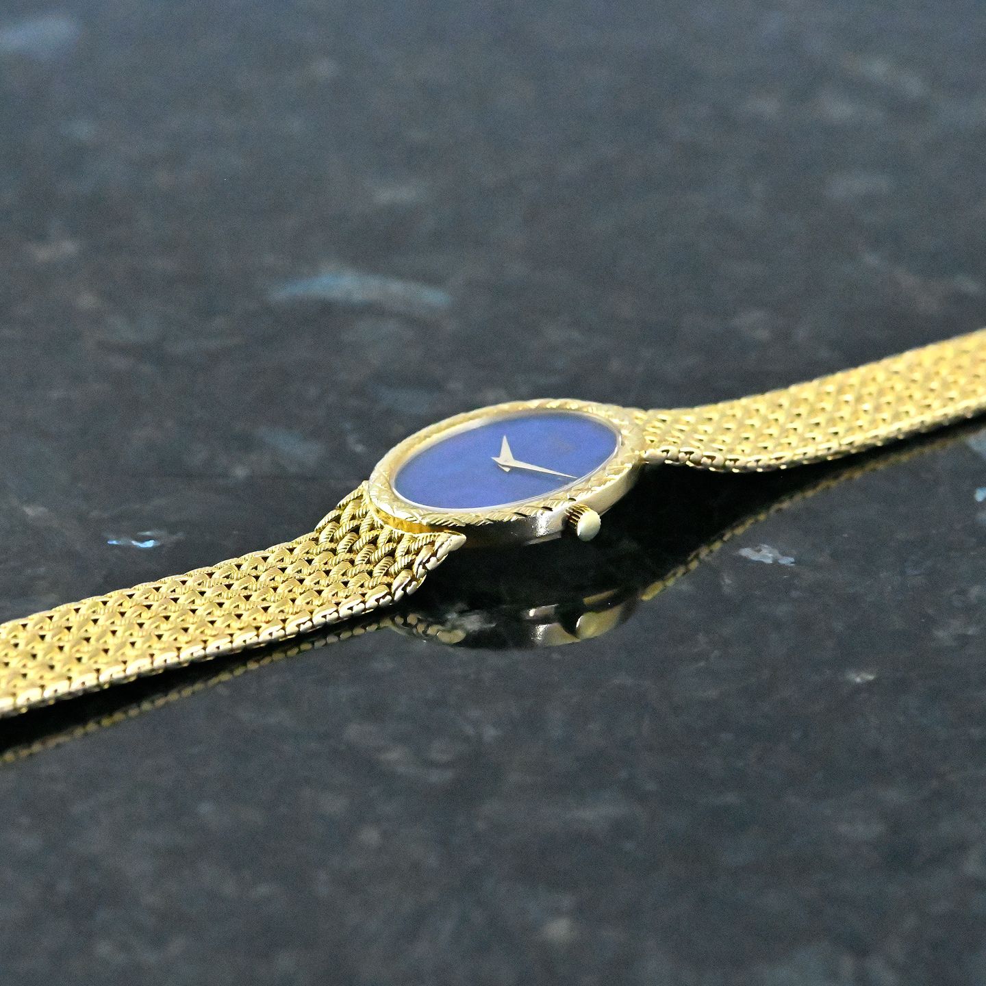 Piaget Vintage 9862 D 3 (1974) - Blue dial 32 mm Yellow Gold case (4/8)