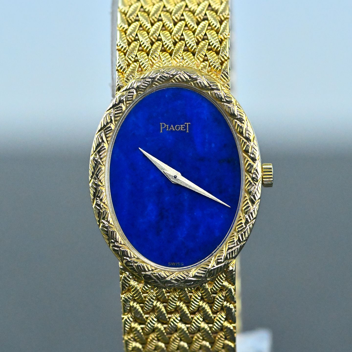 Piaget Vintage 9862 D 3 (1974) - Blue dial 32 mm Yellow Gold case (6/8)