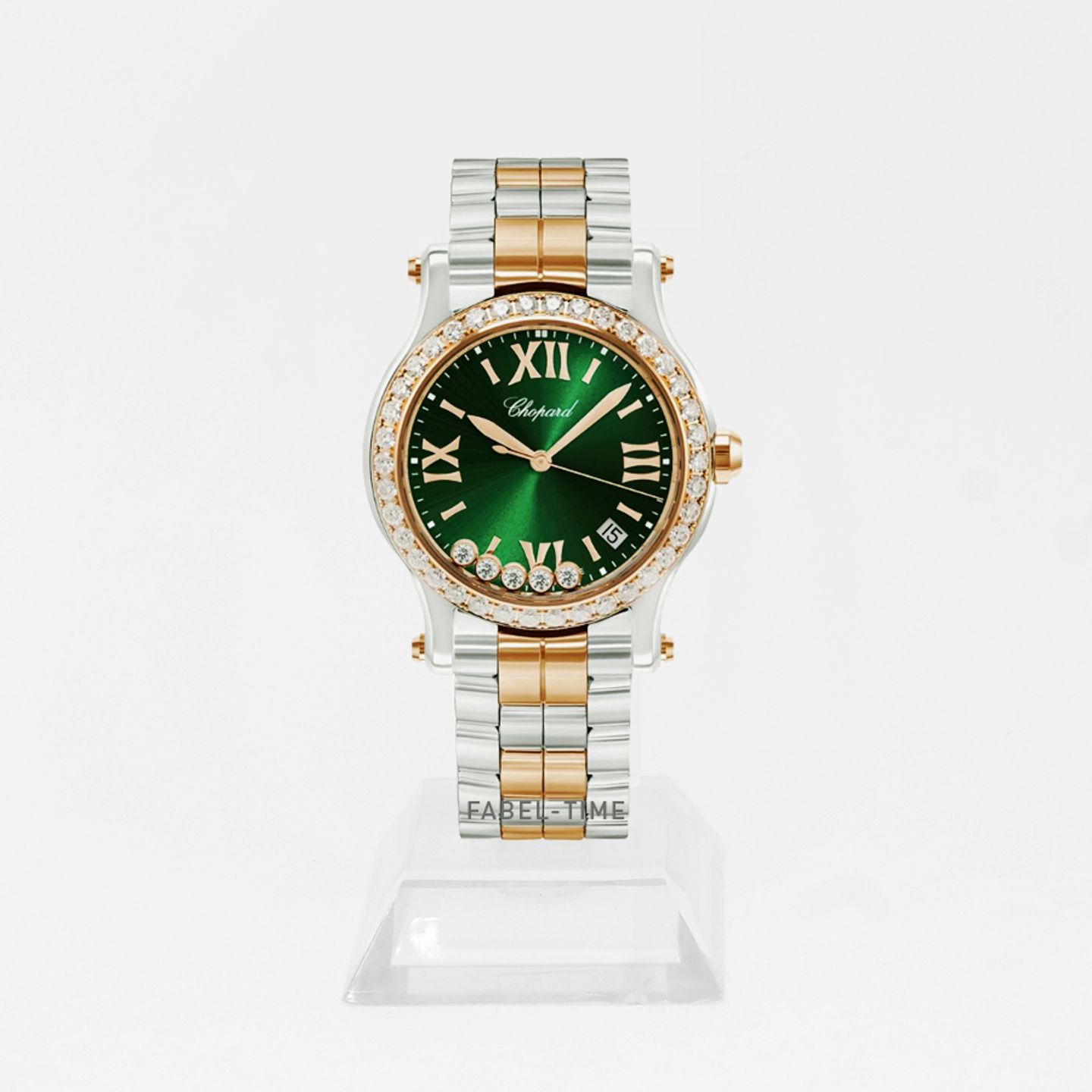 Chopard Happy Sport 278582-6008 (2024) - Groen wijzerplaat 36mm Goud/Staal (1/1)