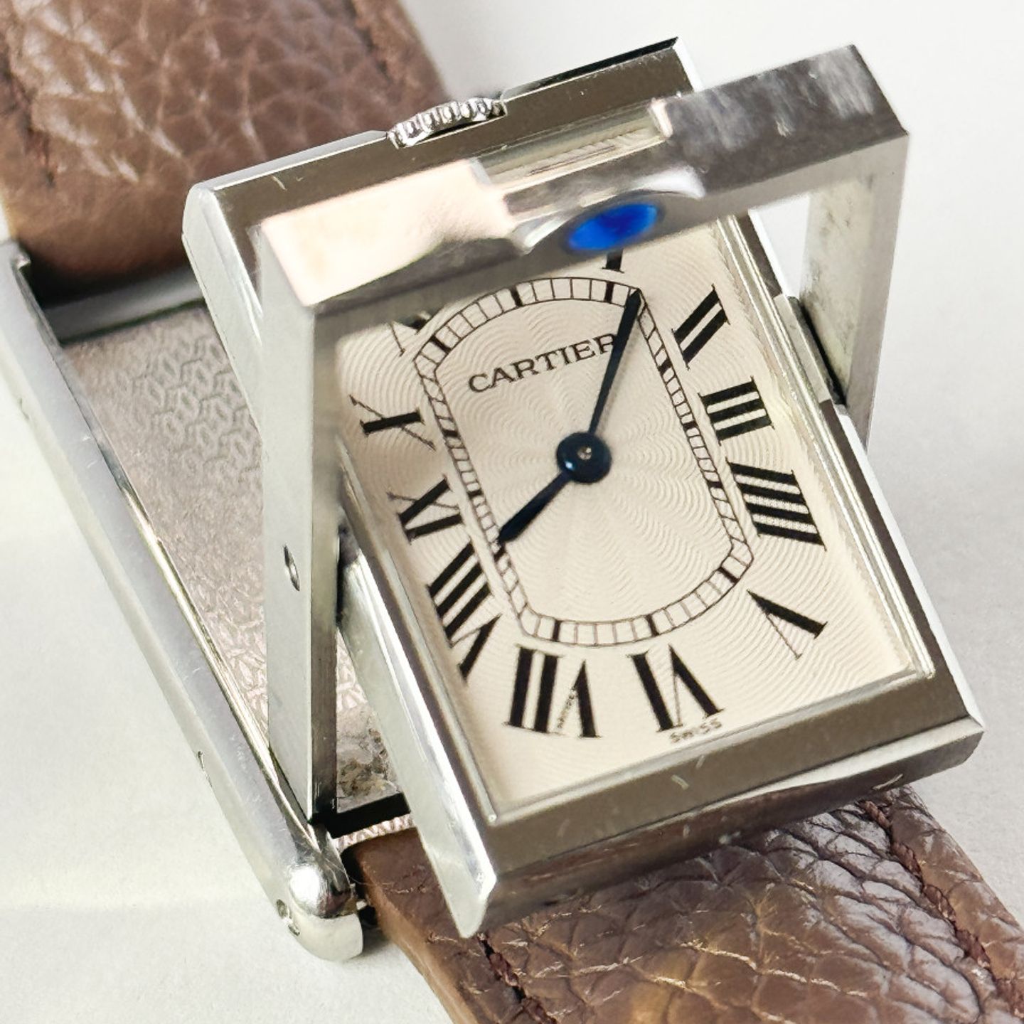 Cartier Tank 2390 (1990) - White dial 25 mm Steel case (3/8)