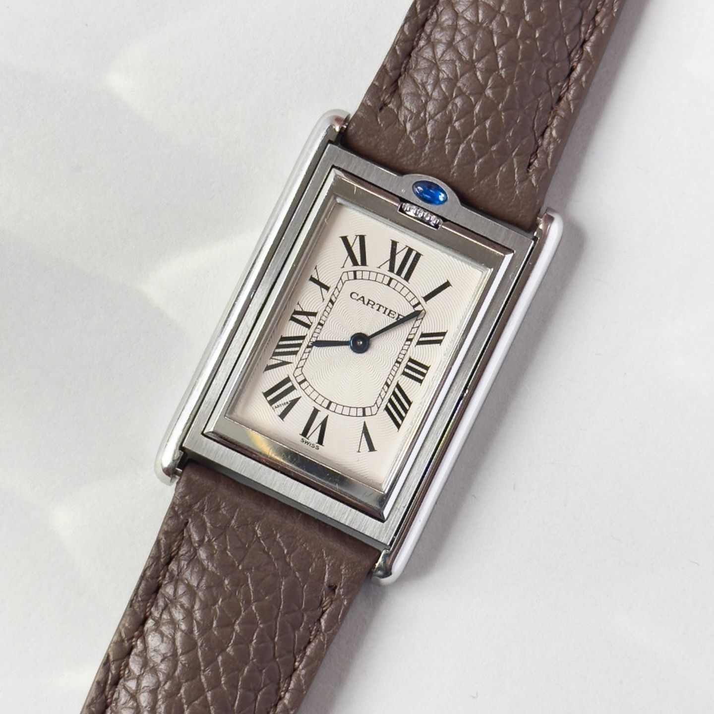 Cartier Tank 2390 (1990) - White dial 25 mm Steel case (1/8)