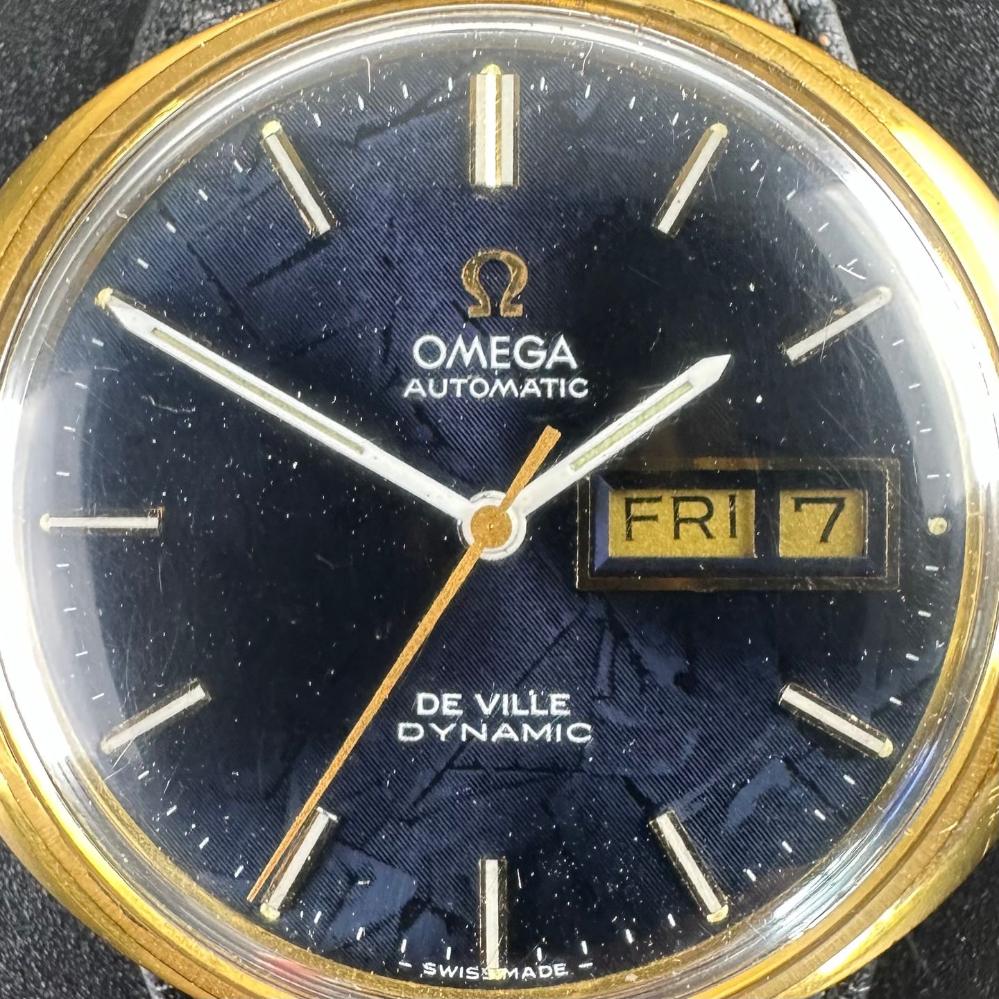 Omega De Ville 166.079 (1970) - Blue dial 41 mm Gold/Steel case (8/8)