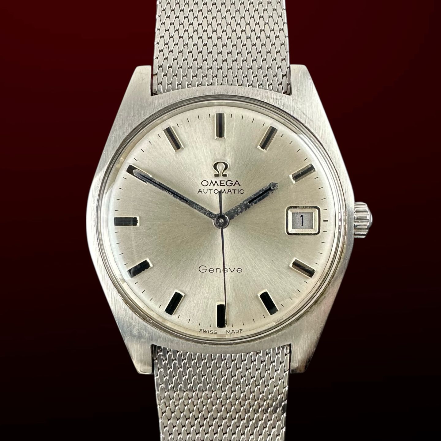 Omega Genève 166.041 (1969) - Wit wijzerplaat 34mm Staal (1/8)