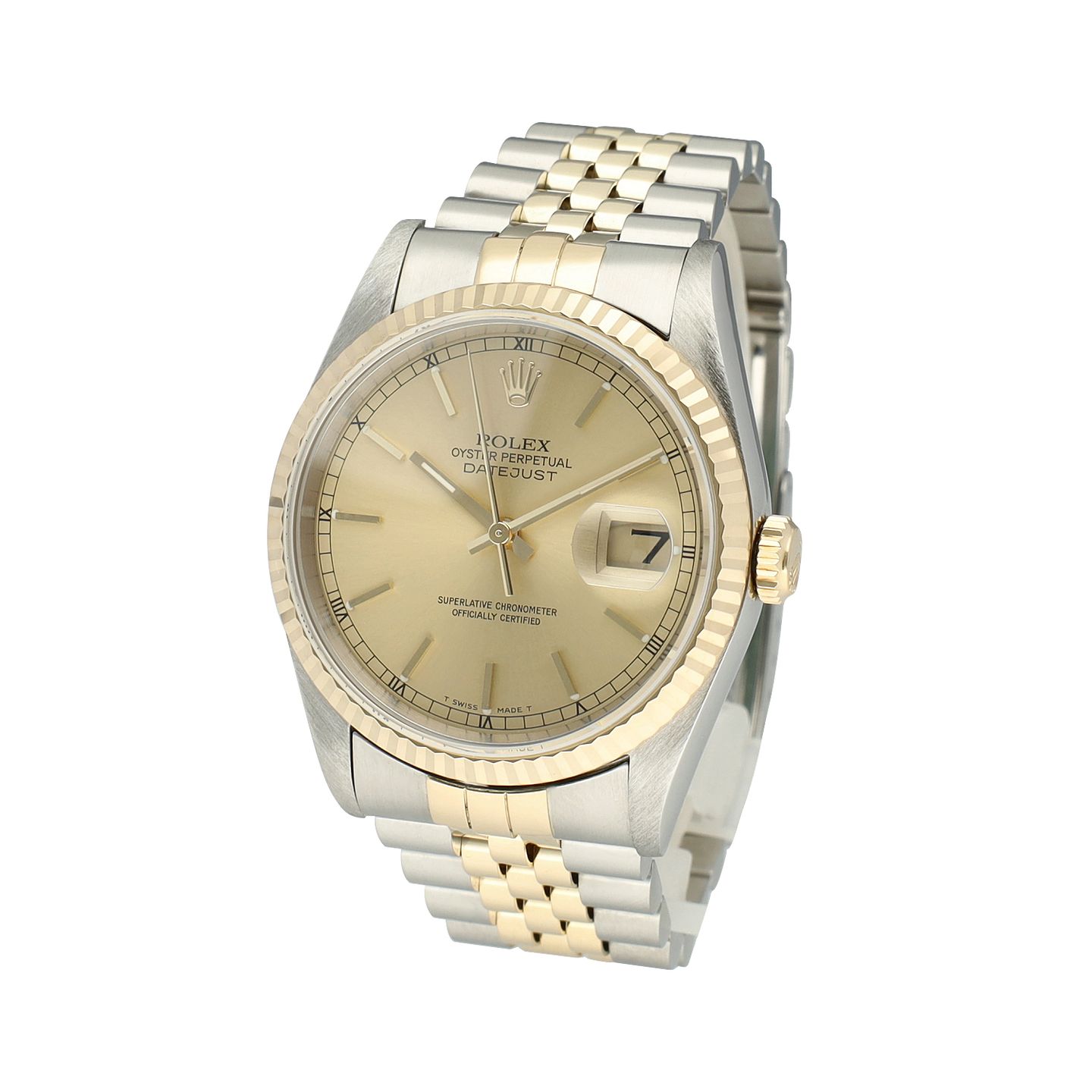 Rolex Datejust 36 16233 (2000) - Champagne dial 36 mm Gold/Steel case (4/8)