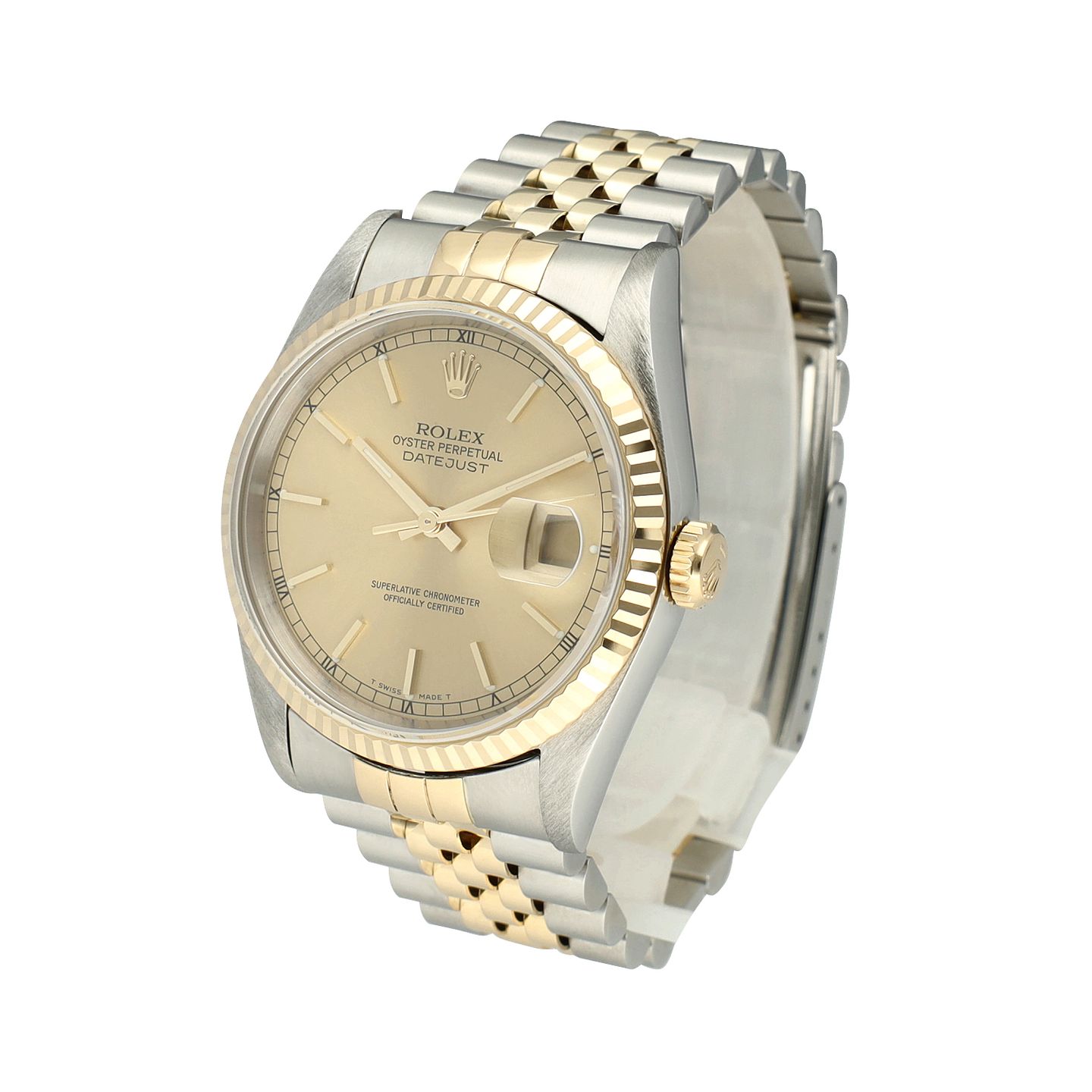 Rolex Datejust 36 16233 (2000) - Champagne dial 36 mm Gold/Steel case (5/8)