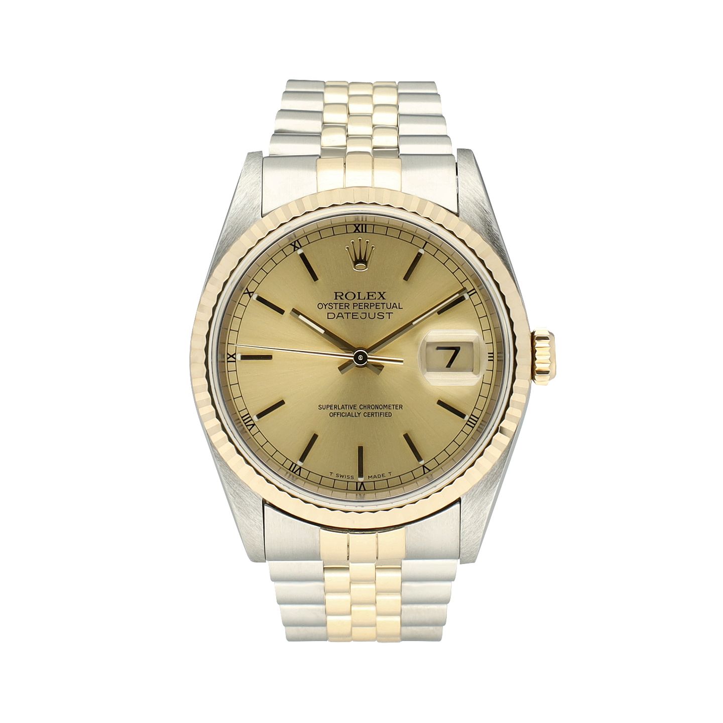 Rolex Datejust 36 16233 (2000) - Champagne dial 36 mm Gold/Steel case (3/8)