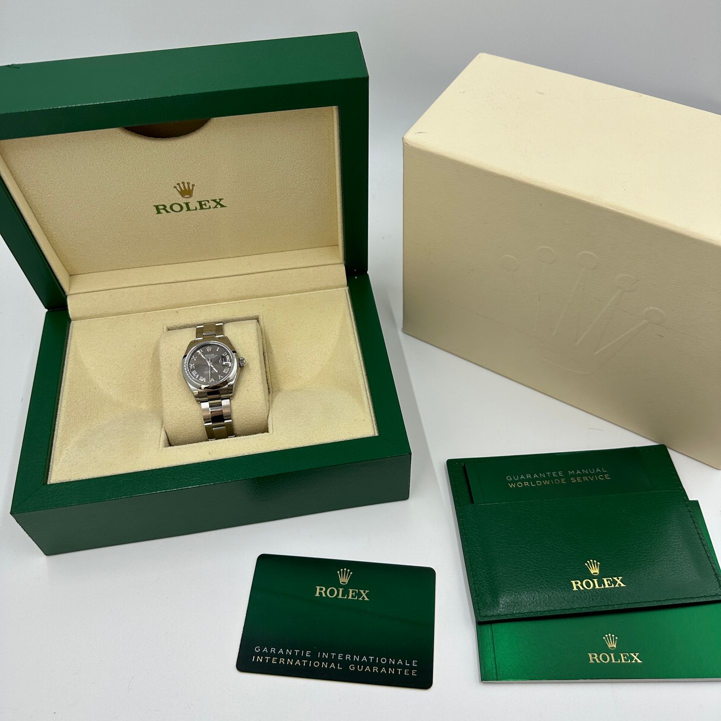 Rolex Lady-Datejust 279160 (2024) - Grey dial 28 mm Steel case (2/8)