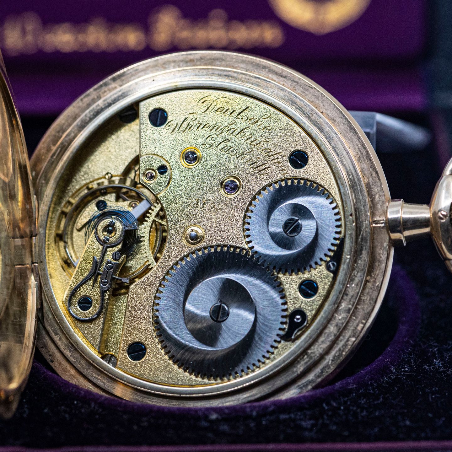 A. Lange & Söhne Vintage pocket watch Savonnette (1912) - Goud wijzerplaat 1 ATM Geelgoud (3/8)