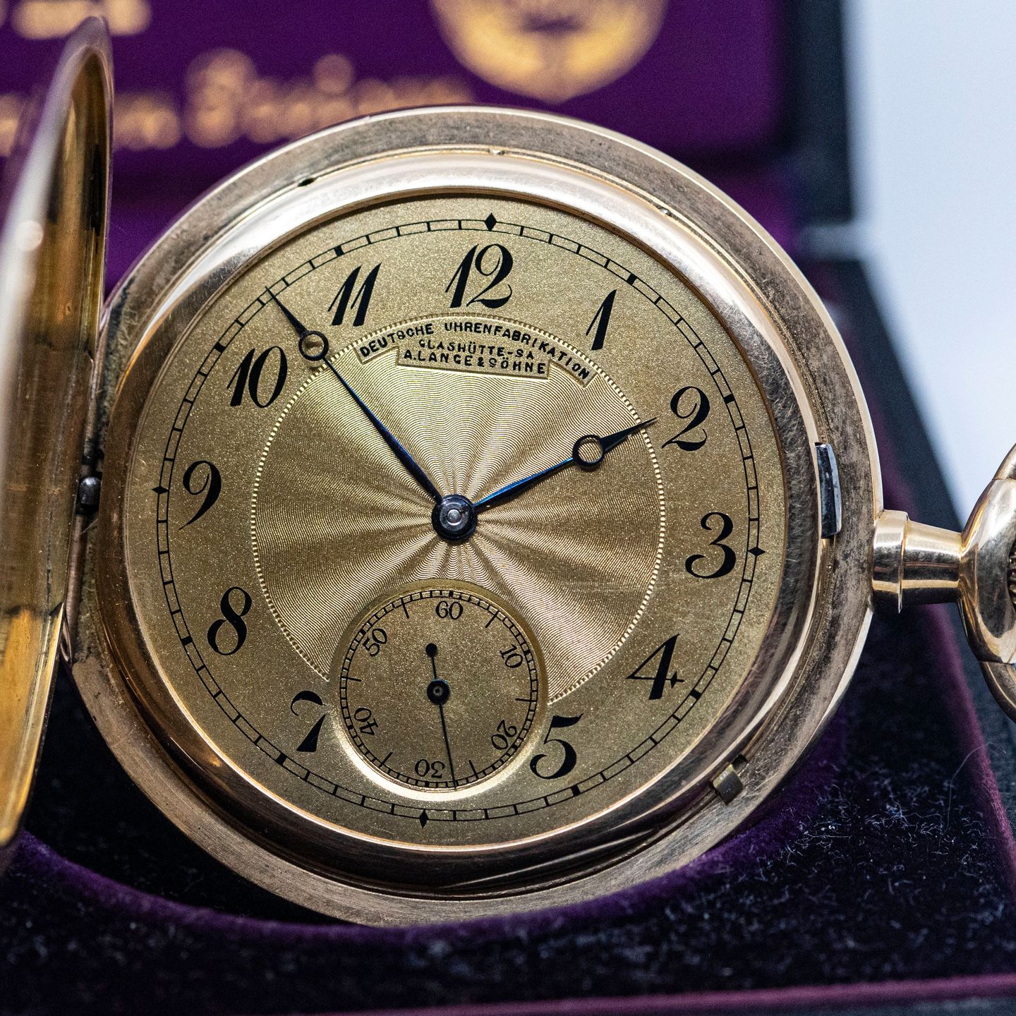 A. Lange & Söhne Vintage pocket watch Savonnette (1912) - Goud wijzerplaat 1 ATM Geelgoud (1/8)