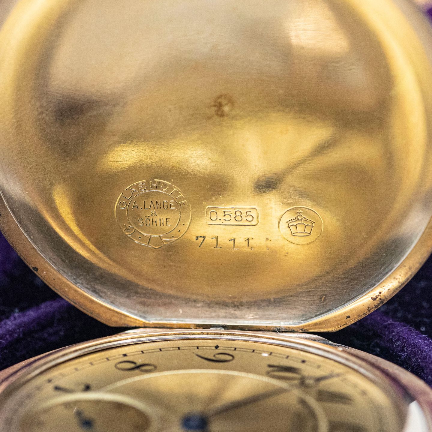 A. Lange & Söhne Vintage pocket watch Savonnette (1912) - Goud wijzerplaat 1 ATM Geelgoud (4/8)